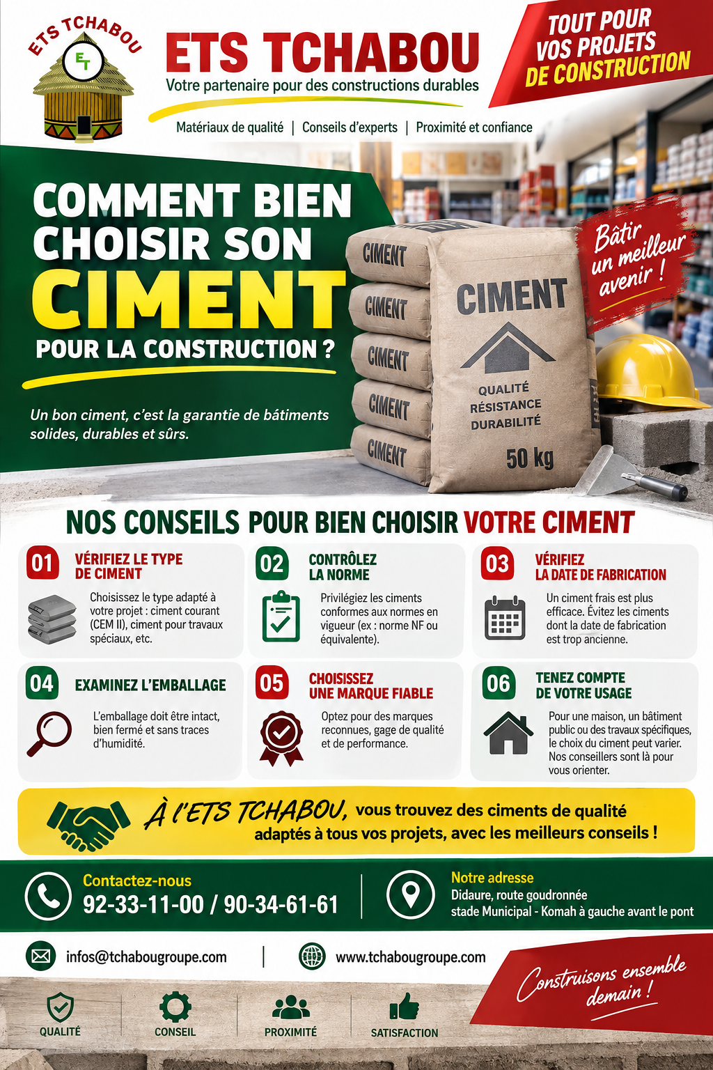 Comment bien choisir son ciment pour la construction